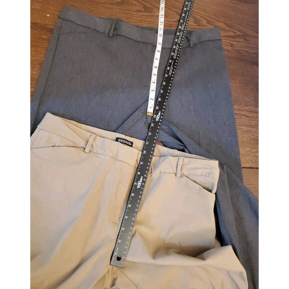 Lot of 2 George Pants Women's Size 16 Tan & Gray Stretch 'Average' Dress Slacks - Picture 14 of 16